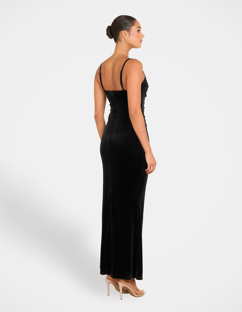 Bronie Cowl Neck Velvet Gown